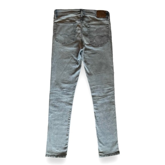 American Eagle Airflex 360 Distressed Patched Skinny Jeans - Blue Light Wash - Picture 2 of 7